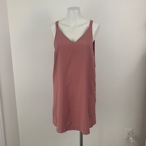 TOPSHOP Tilda Button Mini Slip Dress in Pink
